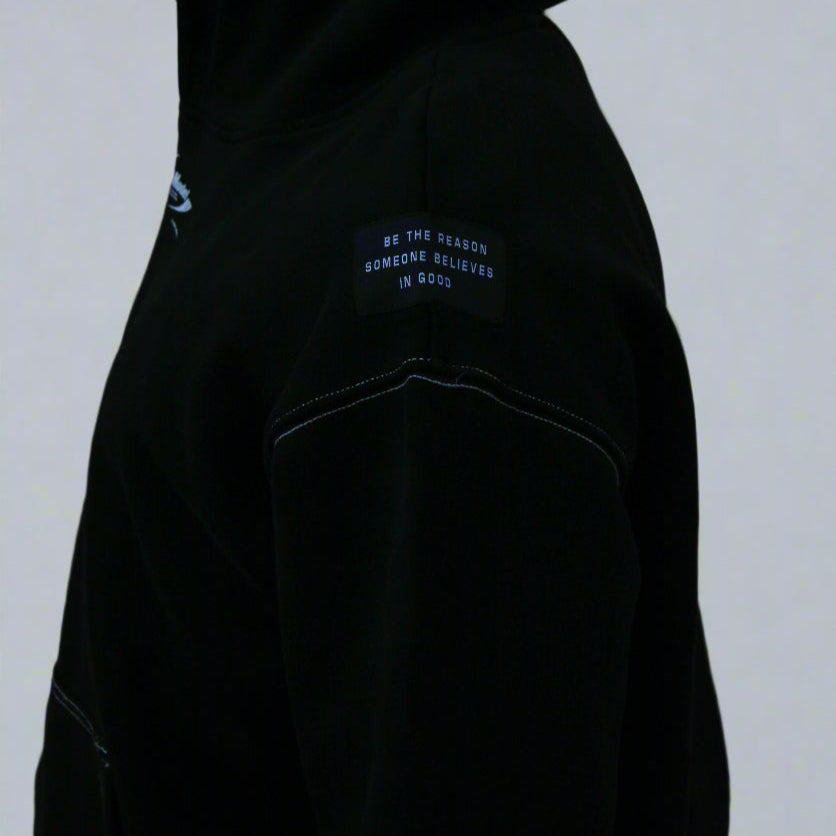 "CONTRAST" HOODIE - BLACK